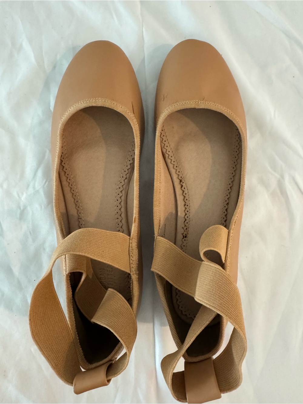 Urban Outfitters Tan Elastic Strap Ballet Flats